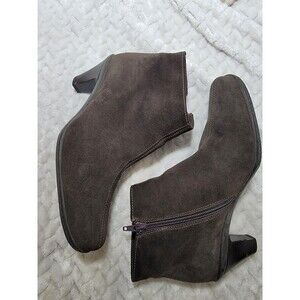 LA CANADIENNE Brown Suede Waterproof Ankle‎ Boots Booties SIZE 8 M 22273